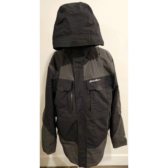 Eddie Bauer Mens Large First Ascent Mountain Ops Parka Black Primaloft Jacket - Picture 1 of 14